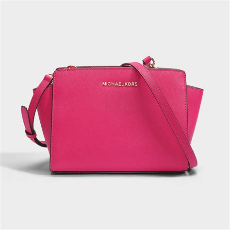 michael kors selma messenger pink|Michael Kors Selma Mini Stud Messenger Bag Raspberry Pink.